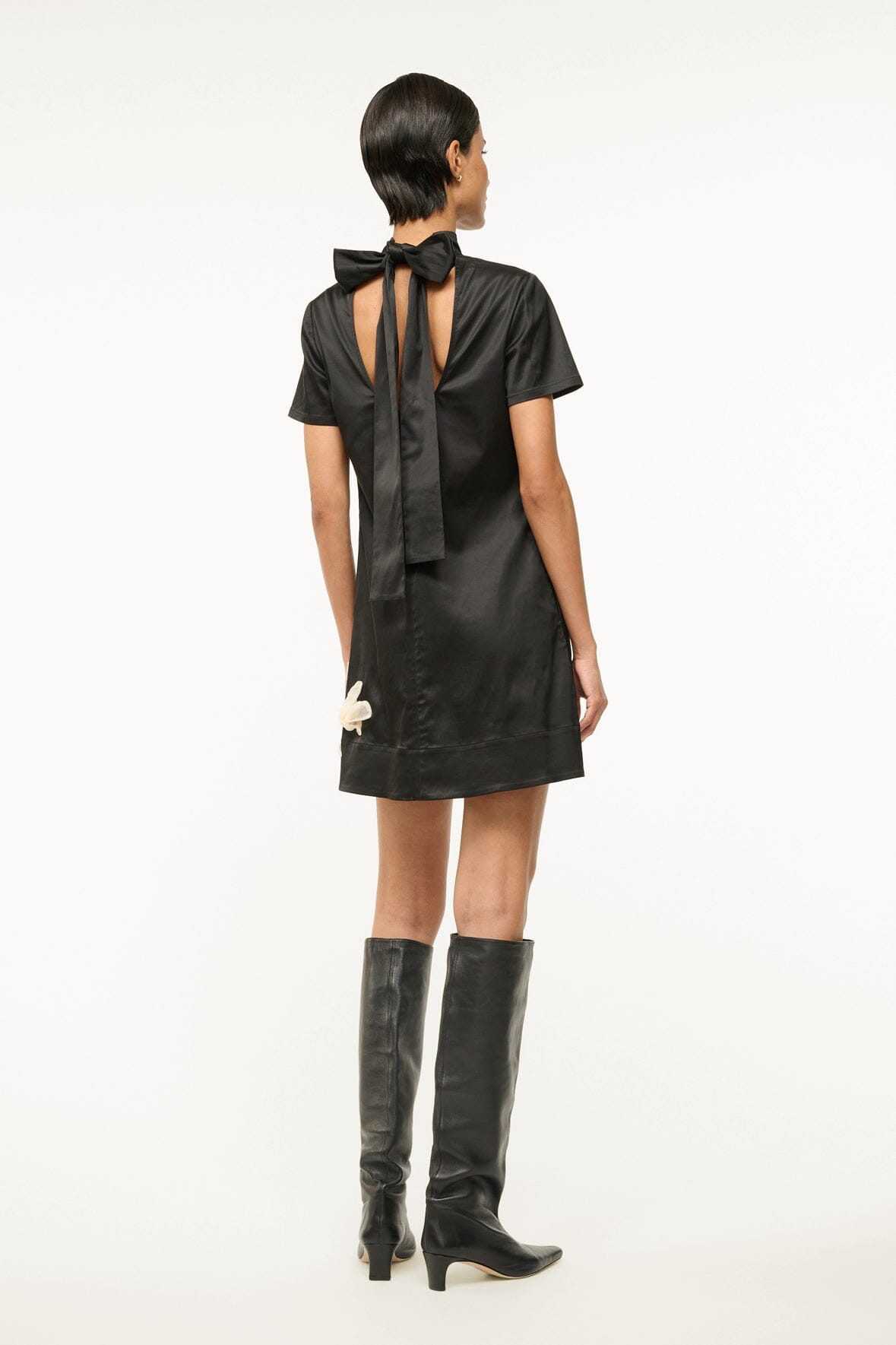 MINI ILANA DRESS | BLACK SATIN